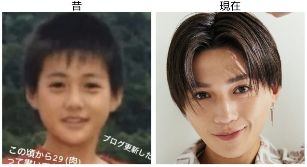 八木勇征の幼少期の笑顔と現在の笑顔の比較画像２