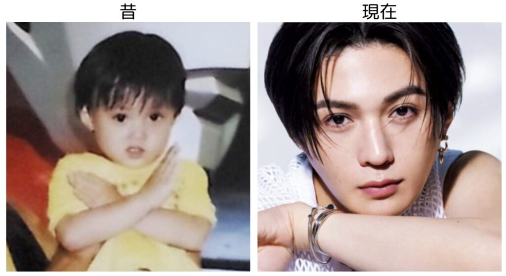 八木勇征の幼少期と現在の比較画像２