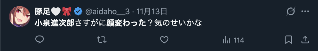 小泉進次郎の顔を変わったという意見２