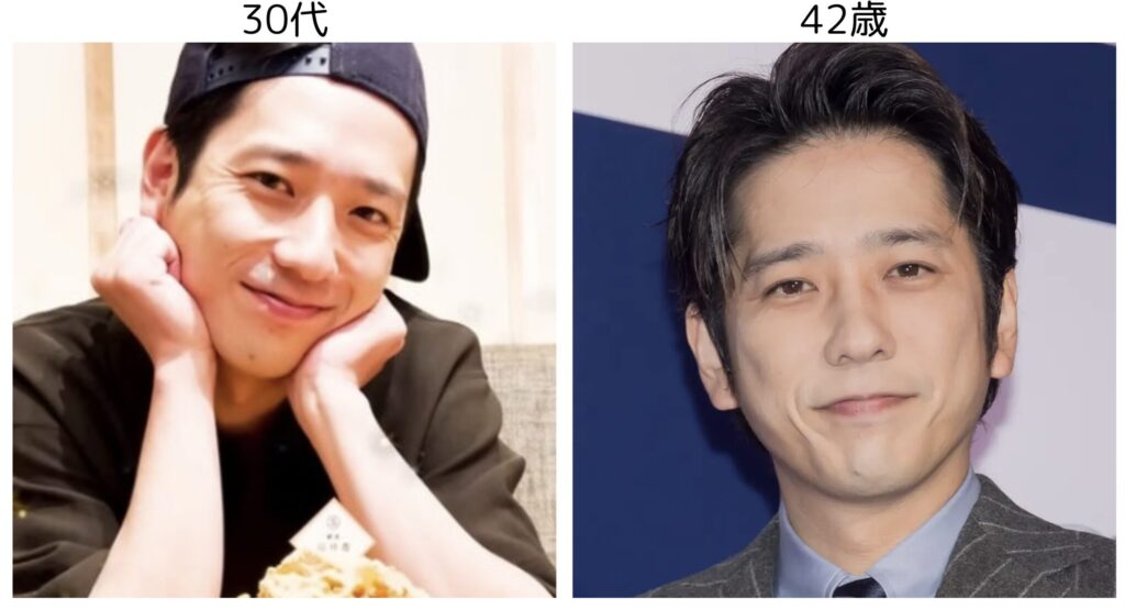 二宮和也の30代の頃と42歳現在の比較写真