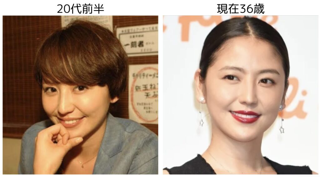 長澤まさみの20代前半と36歳のビジュアルの比較2