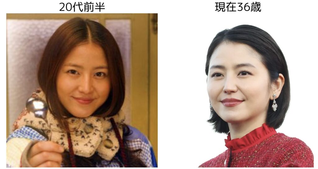 長澤まさみの20代前半と36歳のビジュアルの比較