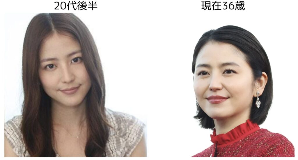 長澤まさみの20代後半と36歳のビジュアルの比較3