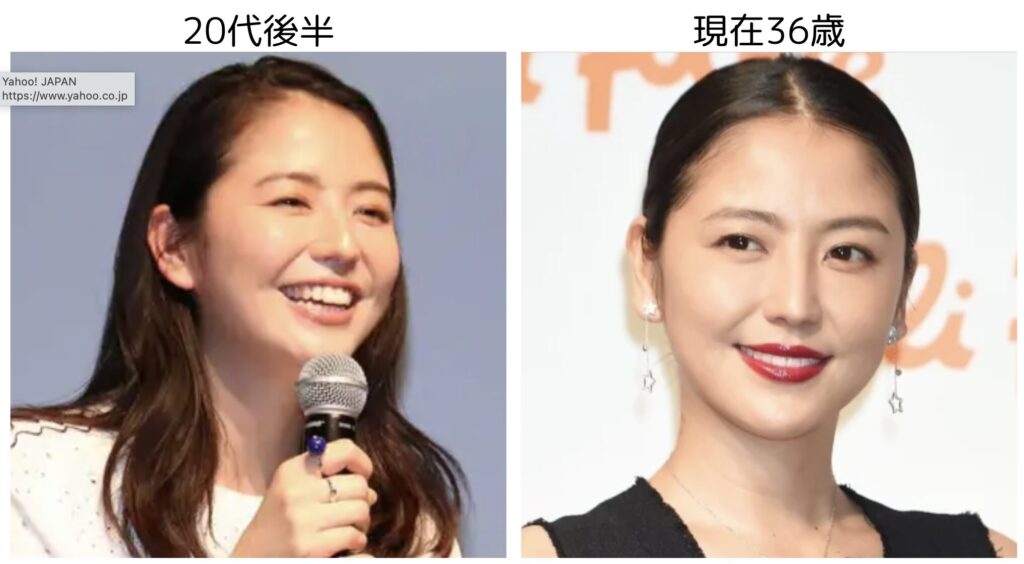 長澤まさみの20代後半と36歳のビジュアルの比較2