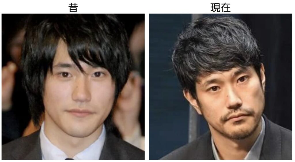 松山ケンイチの20代の頃と現在の髭ありの時の比較画像