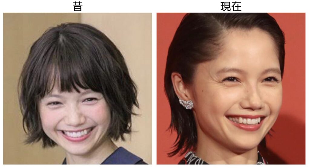 宮﨑あおいの同じ表情で違うスタイリングの比較画像