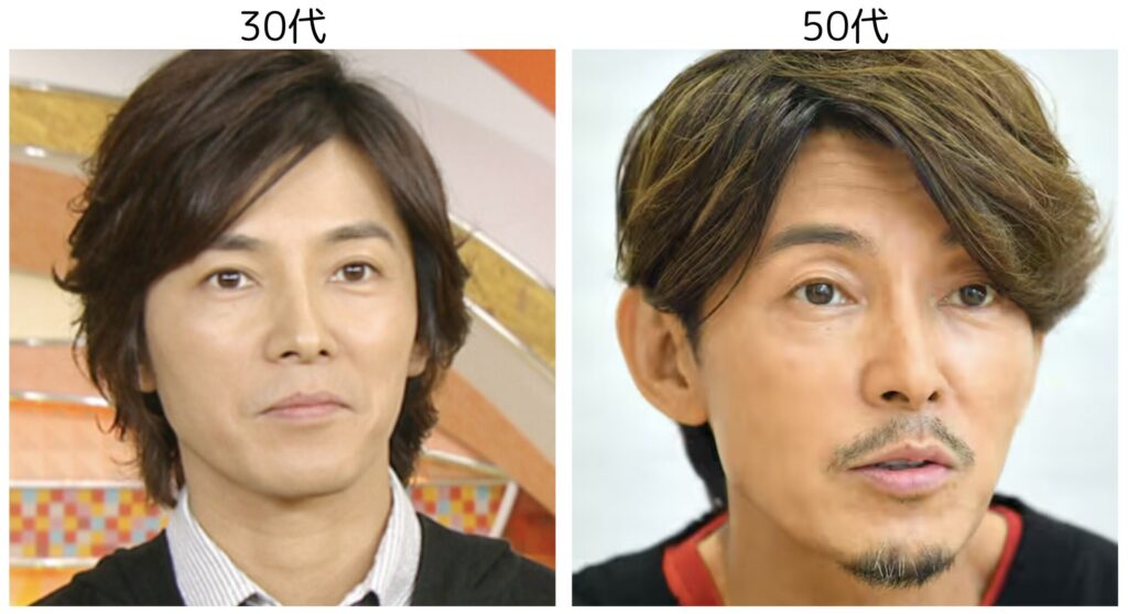藤木直人の30代と50代の比較画像