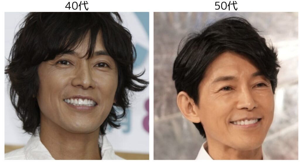藤木直人の40代と50代の比較画像