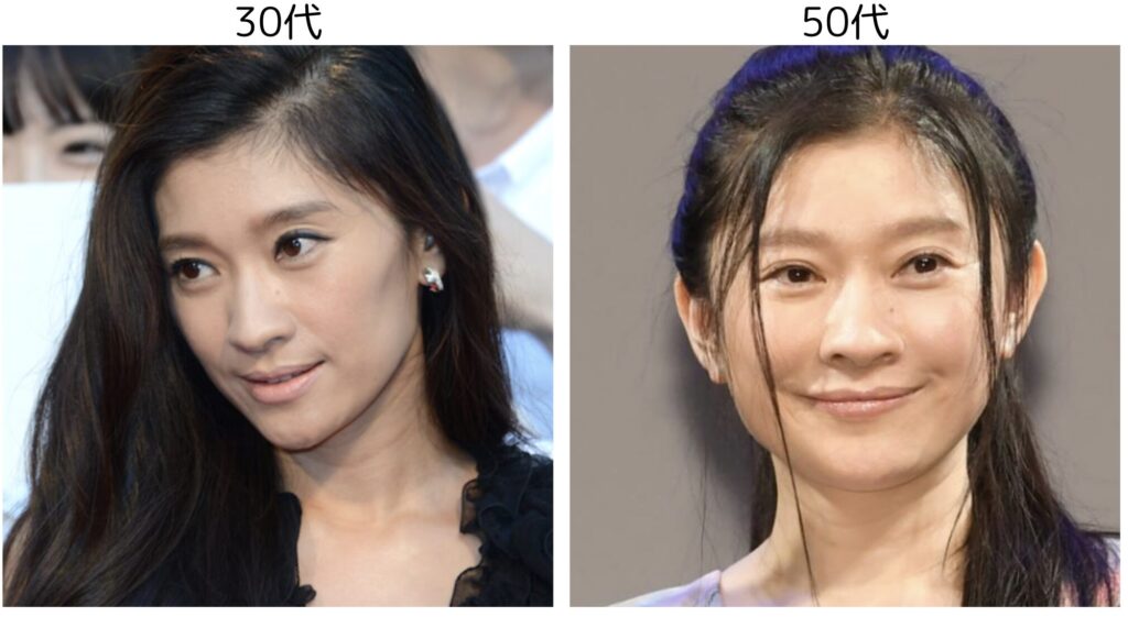 篠原涼子の３０代と５０代の比較画像