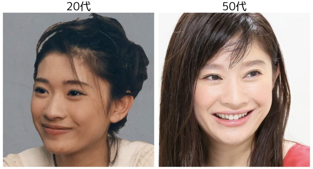 篠原涼子の２０代と５０代の比較画像
