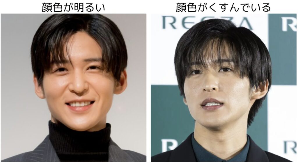 目黒蓮の顔色の比較画像１