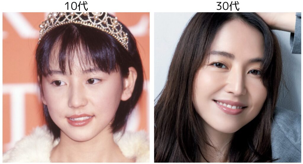 長澤まさみの10代と30代の比較画像