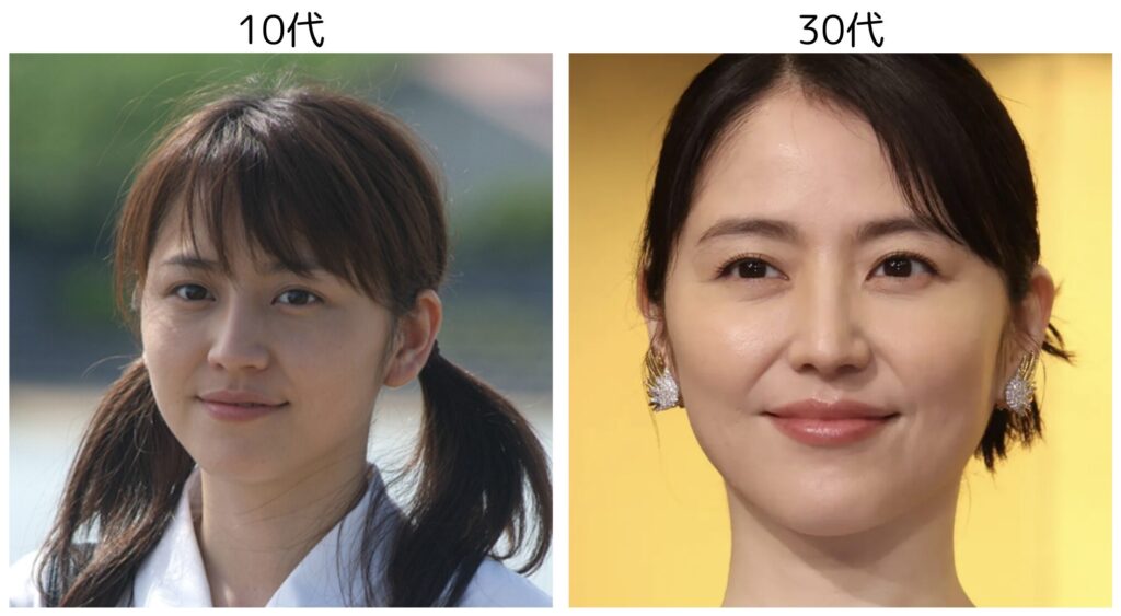 長澤まさみの10代と30代の比較画像２