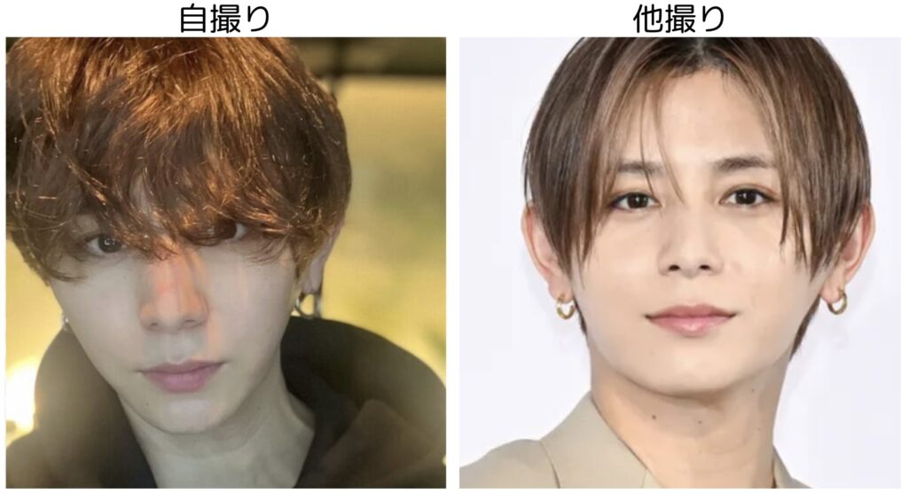 山田涼介の輪郭の違いがわかりやすい比較画像２