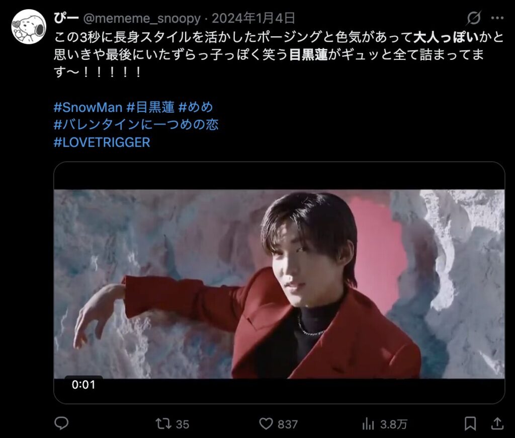 目黒蓮が大人っぽいという意見３