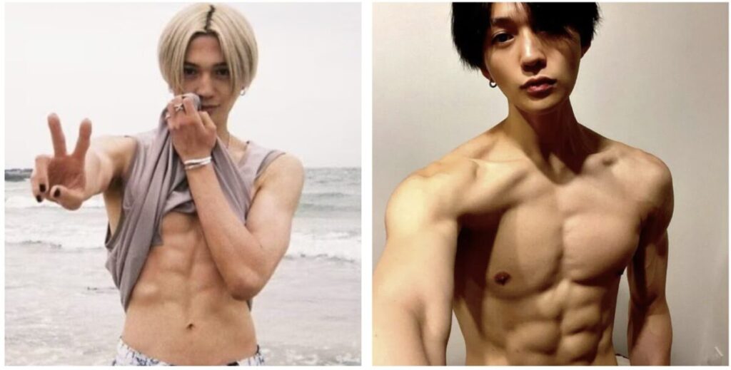 八木勇征のデビュー直後と最近の体型の違いを比較した画像