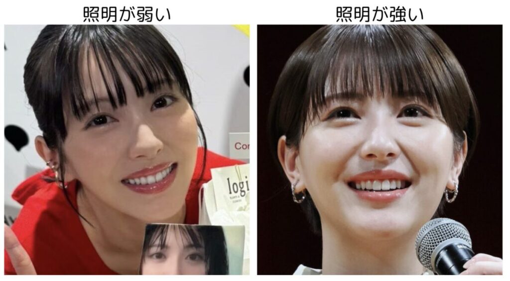 浜辺美波の笑顔の比較画像
