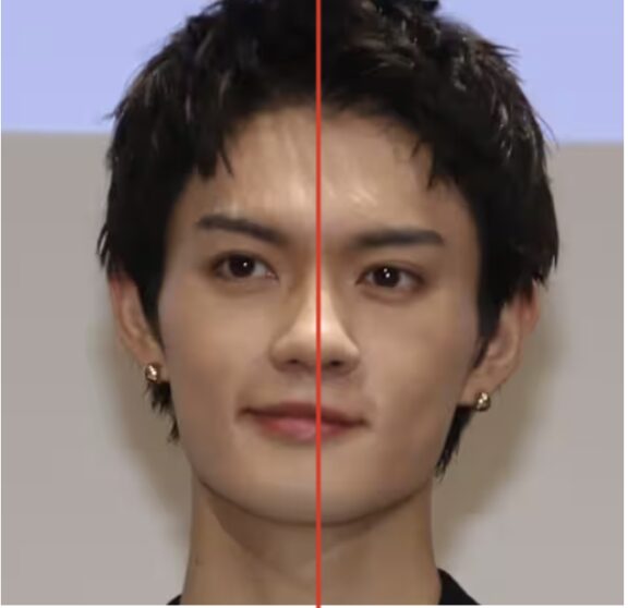 佐野勇斗の顔の中心を表した画像