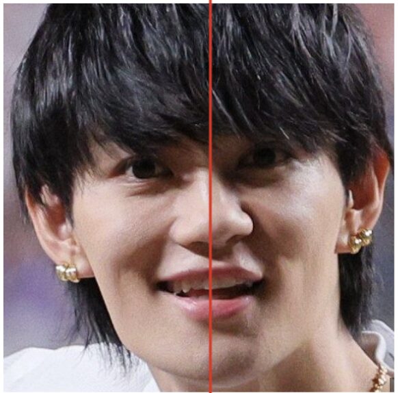 佐野勇斗の顔の中心を表した画像２