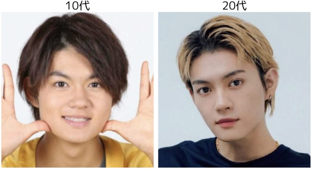 １０代と２０代の頃の佐野勇斗の比較画像