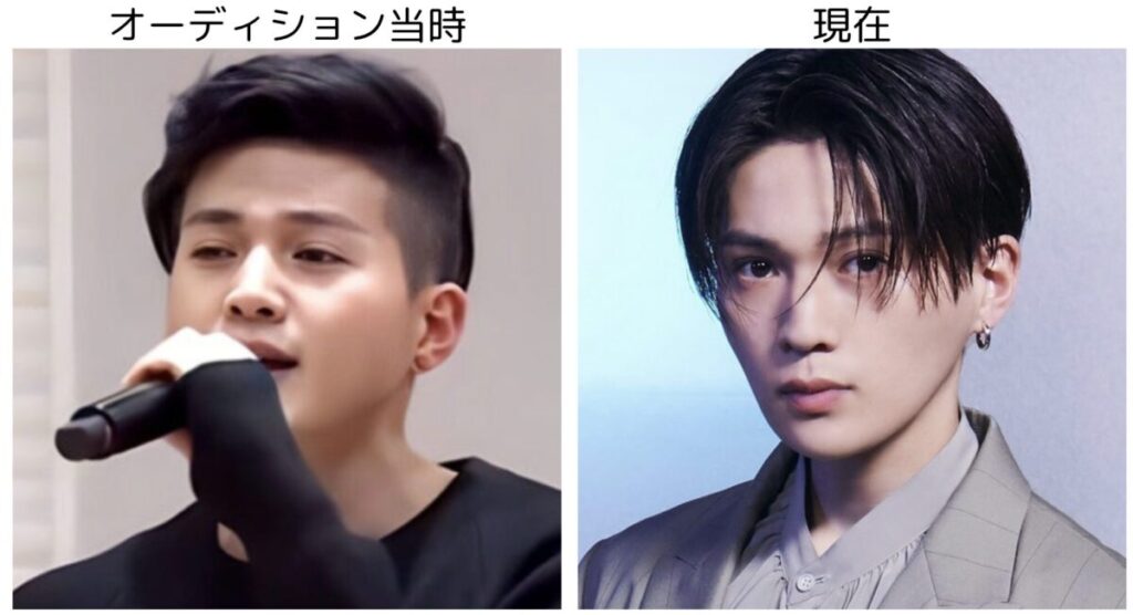 八木勇征のオーディションと現在の比較画像1