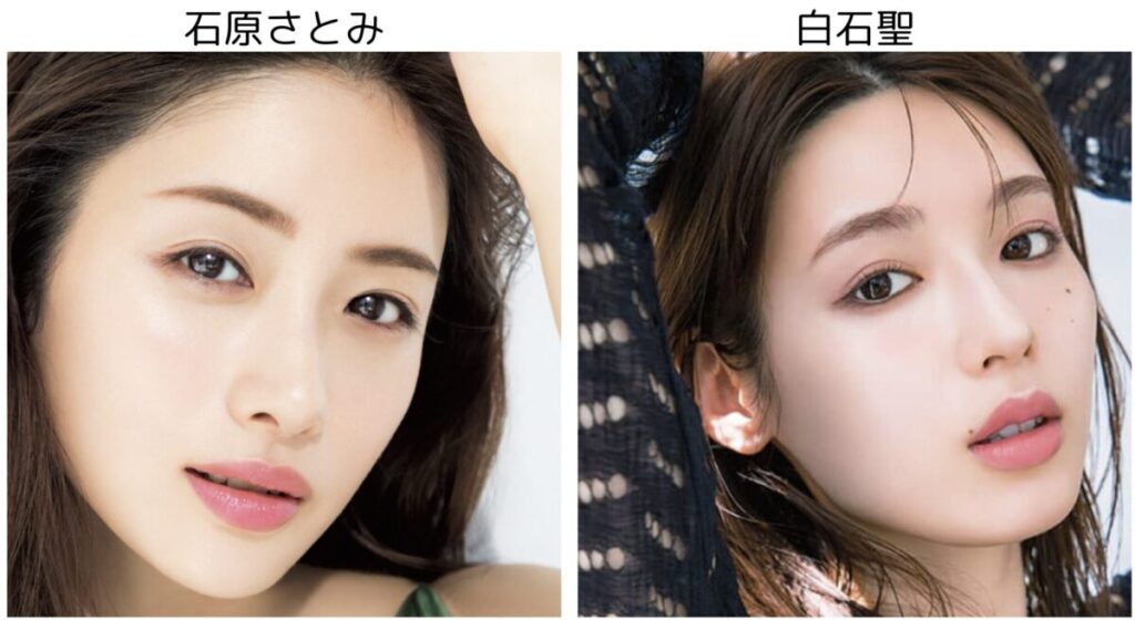 石原さとみと浜辺美波の比較画像