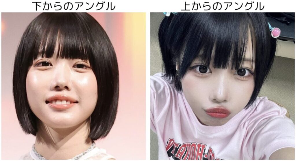 あのちゃんのアングル別の比較画像